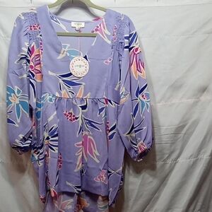 Umgee Lavender Floral Top